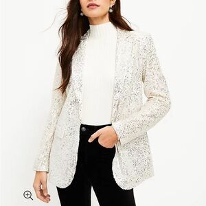 Loft Silver Sparkle Sequin Blazer
